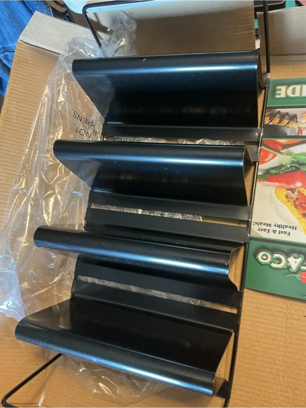 Quick Taco Non-Stick Backing Rack and Server All-in-One with recipe guide
